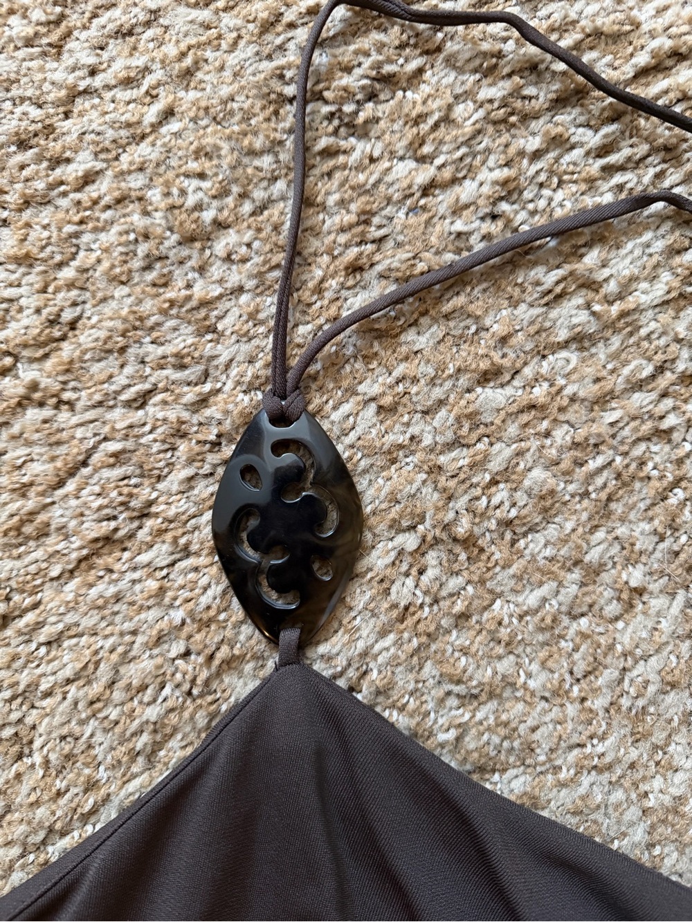 BCBG Brown Halter Midi Dress - Picture 3 of 5